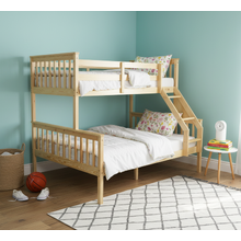 Karelia Pine Wood Single Over Double Bunk Bed